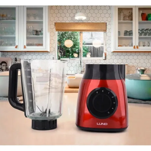 Powerful blender red - 600W - 5 speeds - 1.5L