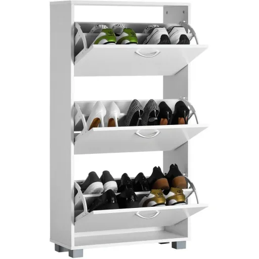 Shoe set with 3 drawers MDF white 115 x 60 x 24cm