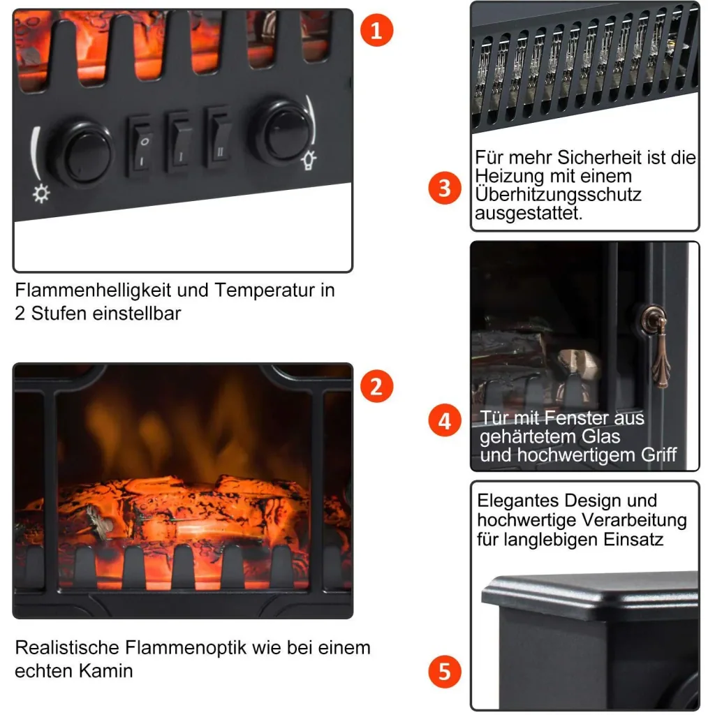 Electric fireplace with flame effect
