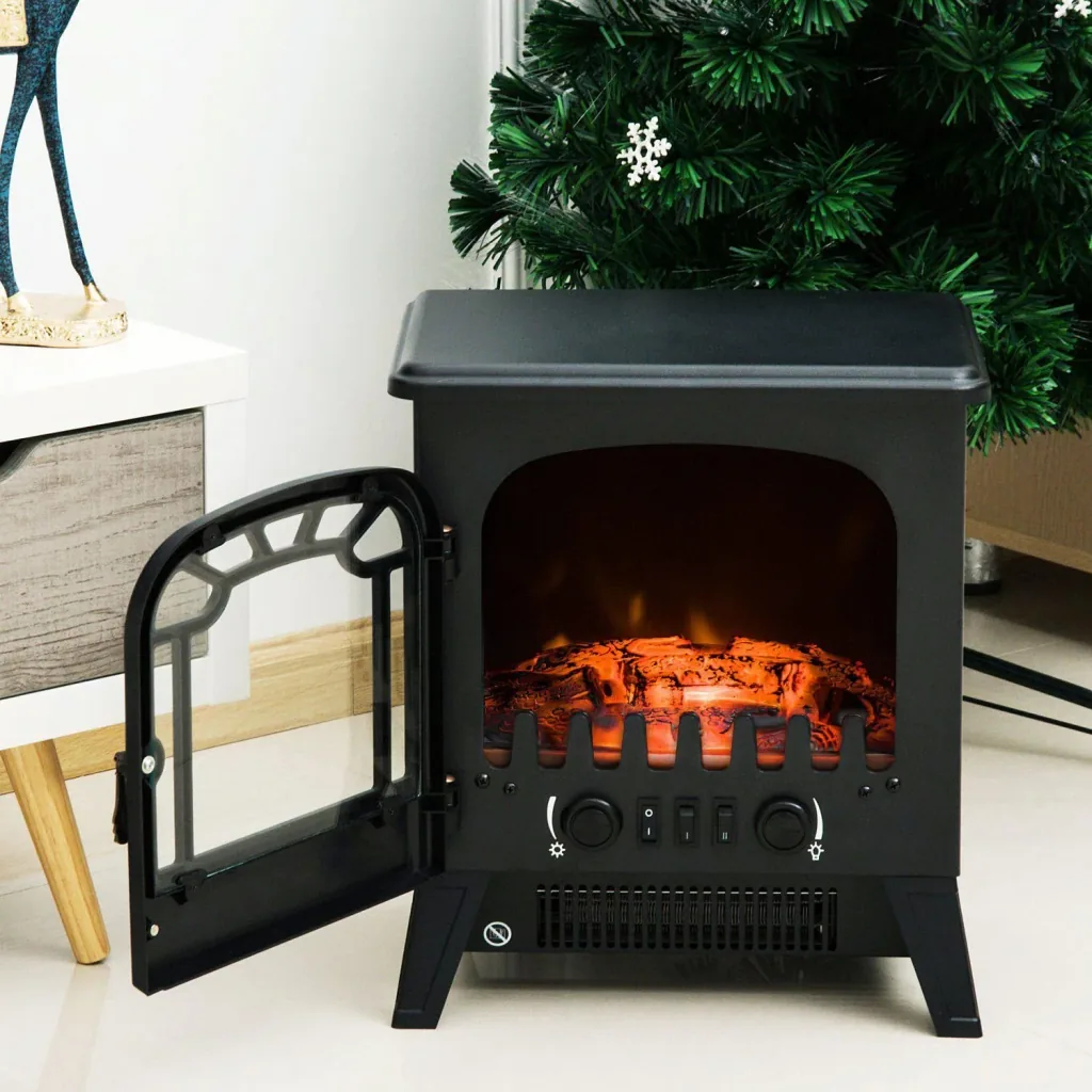 Electric fireplace with flame effect
