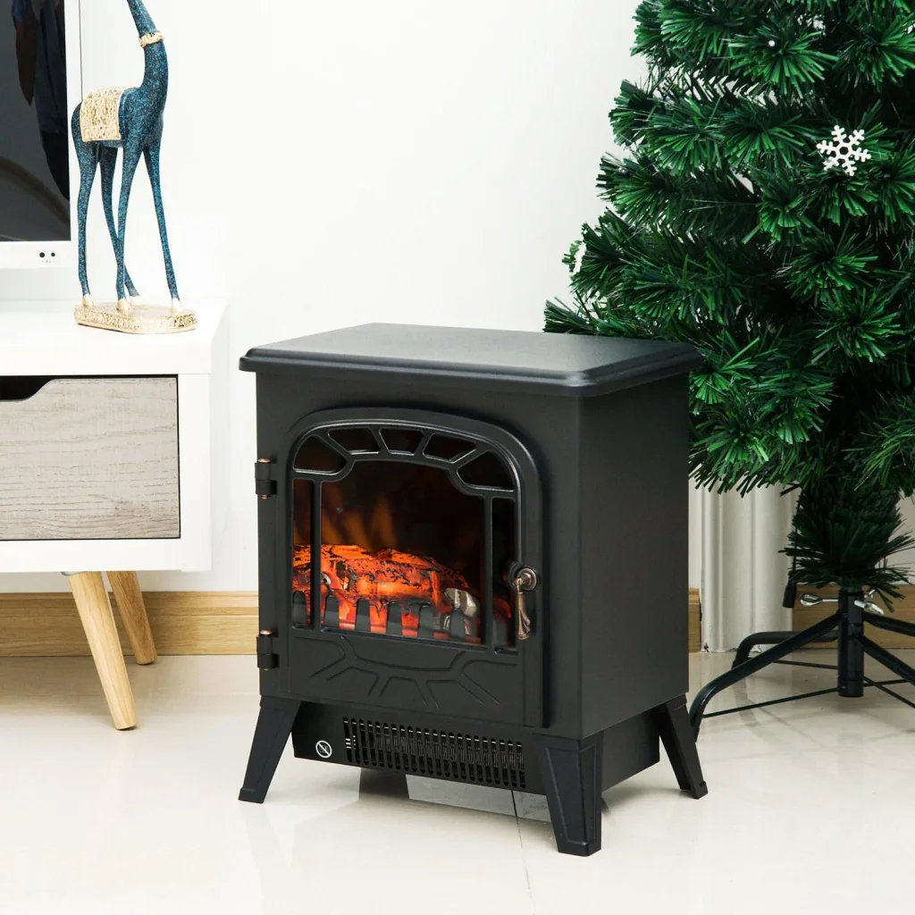 Electric fireplace with flame effect