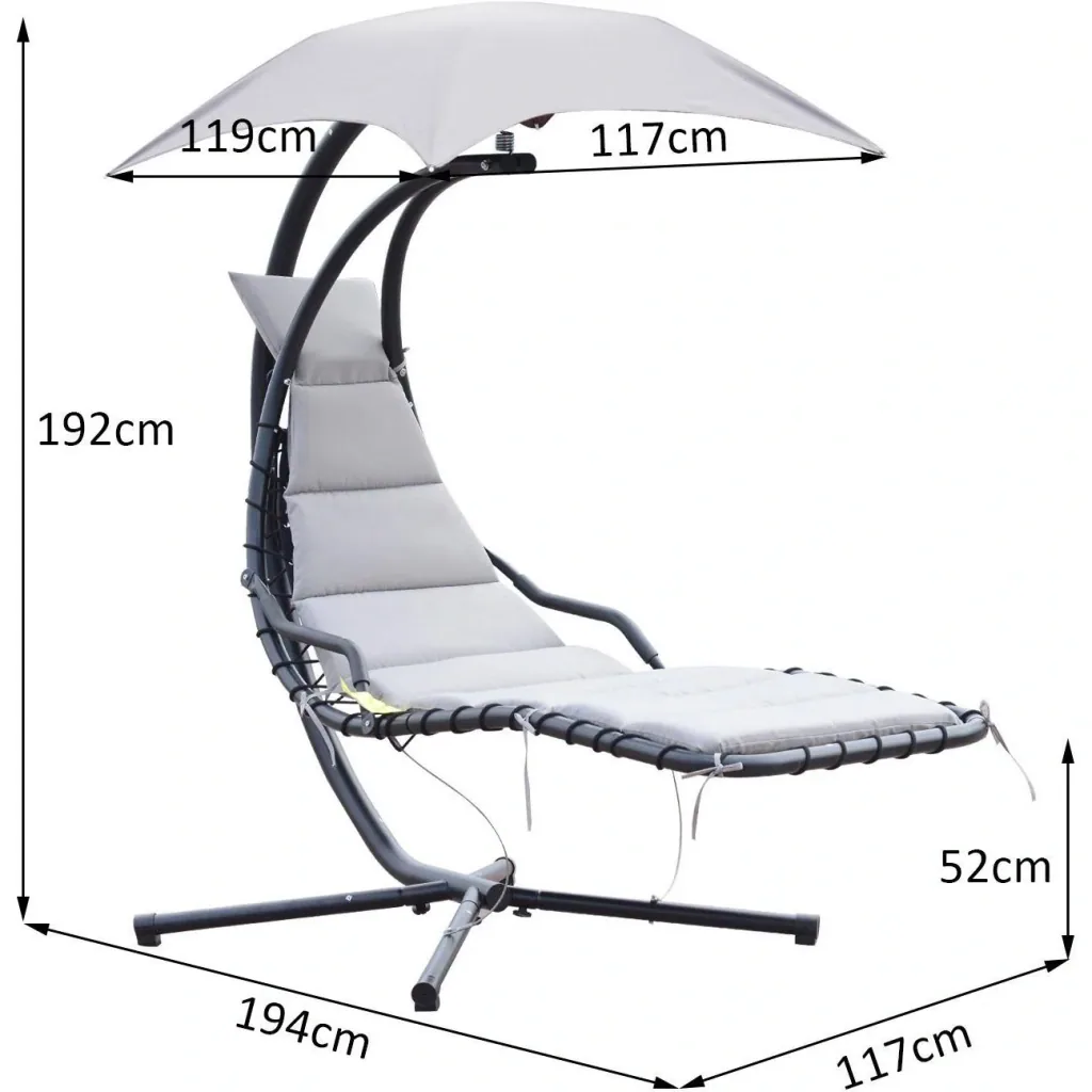 Swing lounger with sun protection