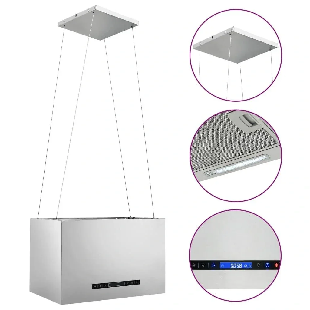Flat hood with touch sensor LCD 55 cm stainless steel