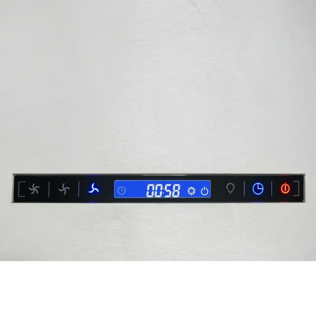 Flat hood with touch sensor LCD 55 cm stainless steel