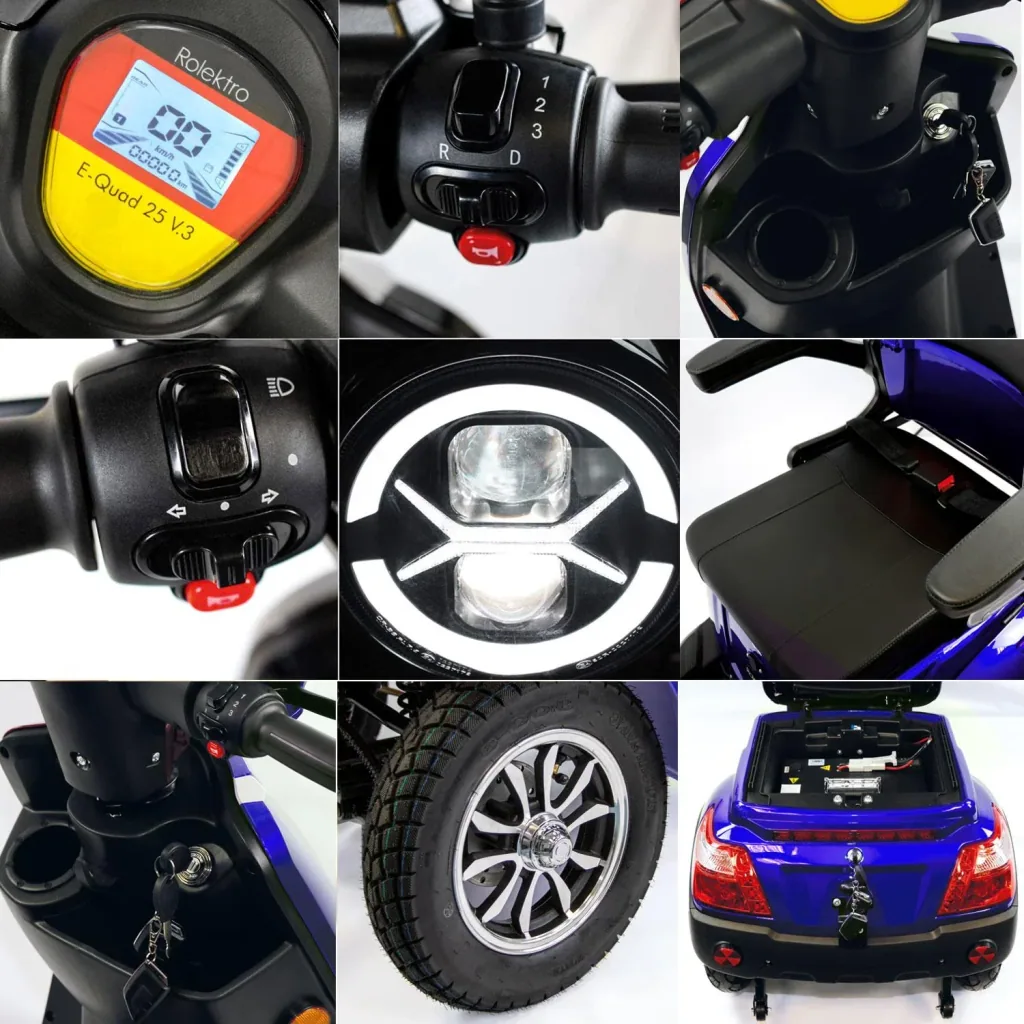 E-Quad 25 V3 Lithium Blue, 1,000 Watt + Cup Holder