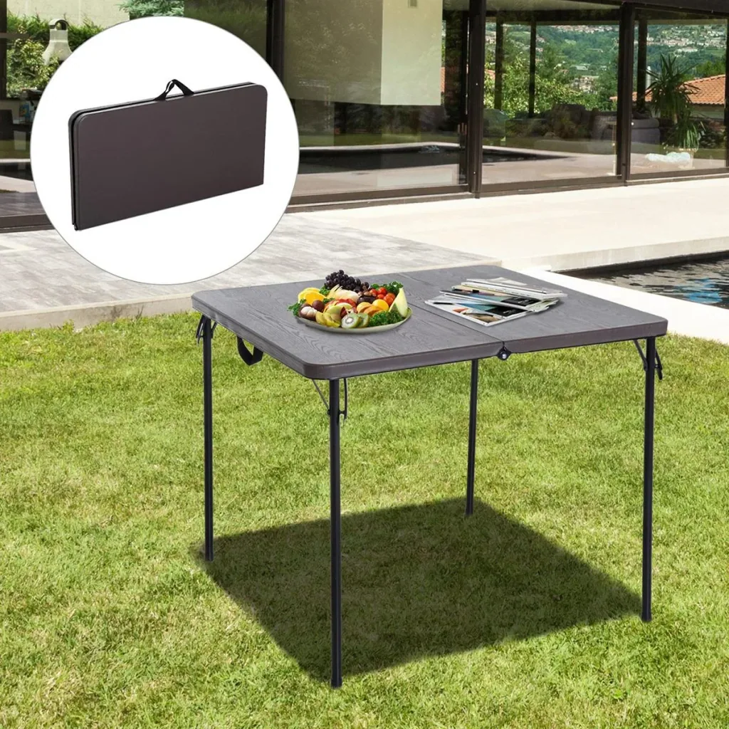 Portable camping table, coffee brown