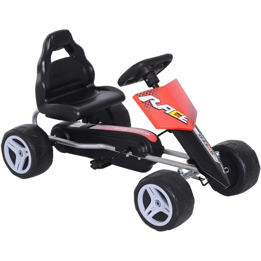 Children's Go-Kart Pedal Car Children's Vehicle with Pedals 4 Wheels Metal + Plastic Red 3 8 Years