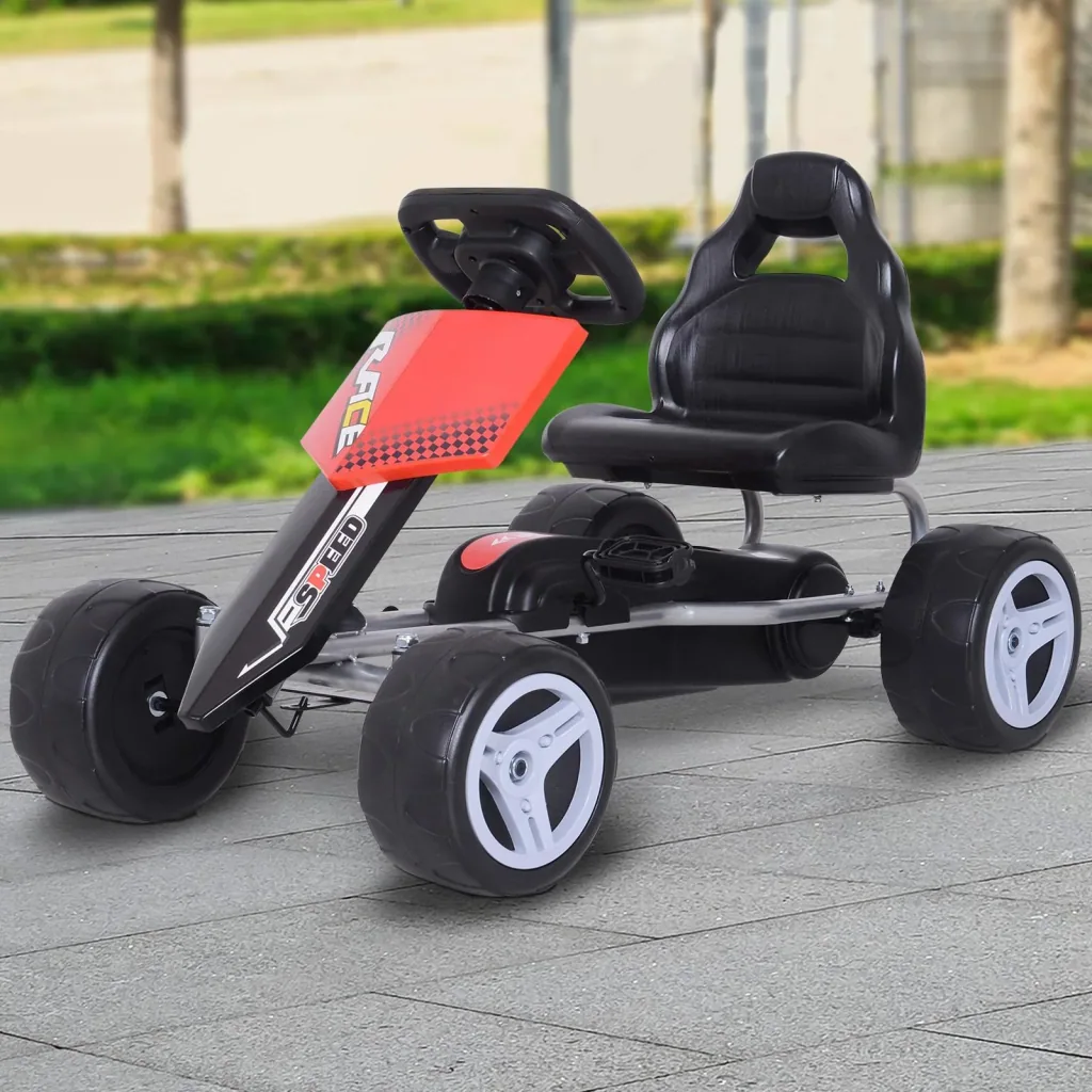Children's Go-Kart Pedal Car Children's Vehicle with Pedals 4 Wheels Metal + Plastic Red 3 8 Years