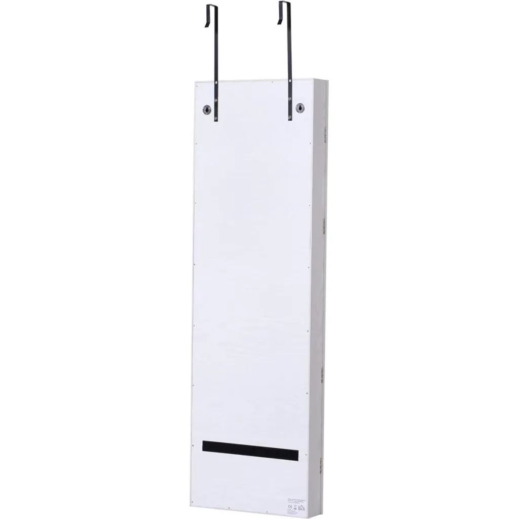 LED jewelry cabinet with mirror light gray