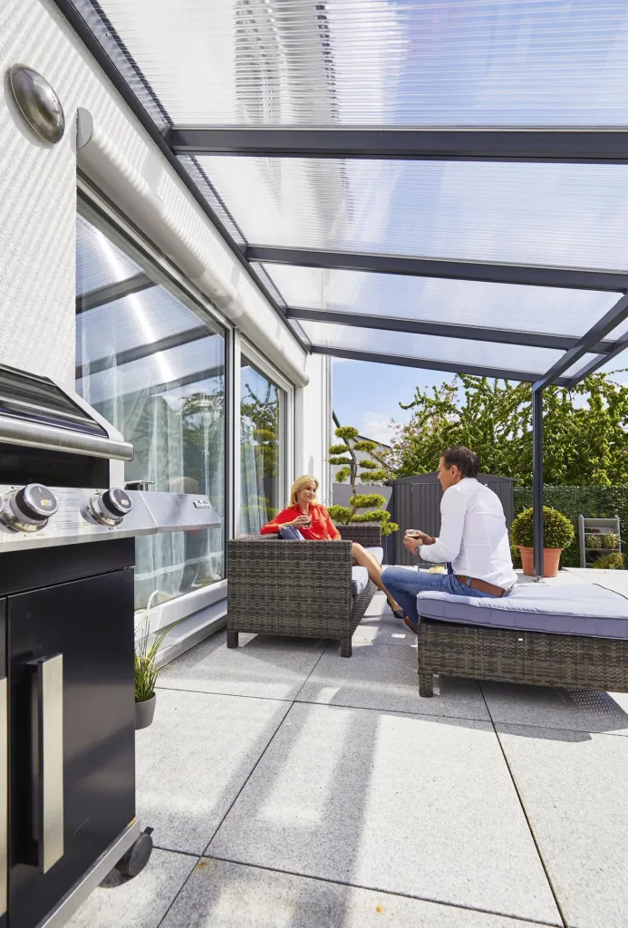 Patio roof Premium, anthracite, 3094 x 3060 mm - 10 mm laminated safety glass (VSG)