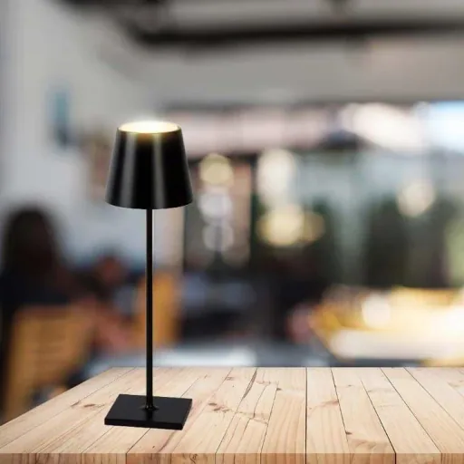 VT-7703 Table Lamp - 4000K - Dimmable via Touch - Rechargeable - Black