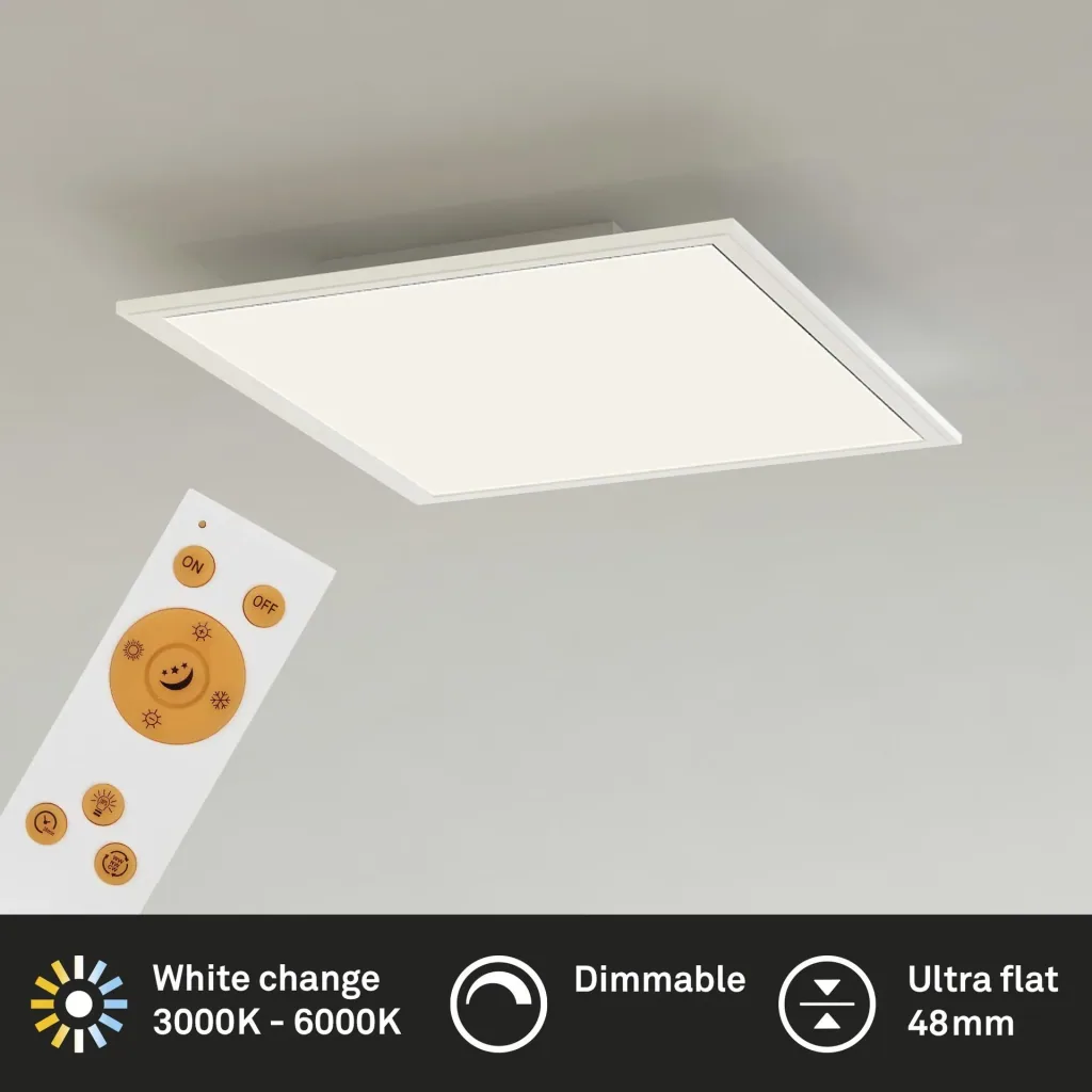 Ultra-flat LED panel, square, 29.5 cm, CCT, 18 watts, white