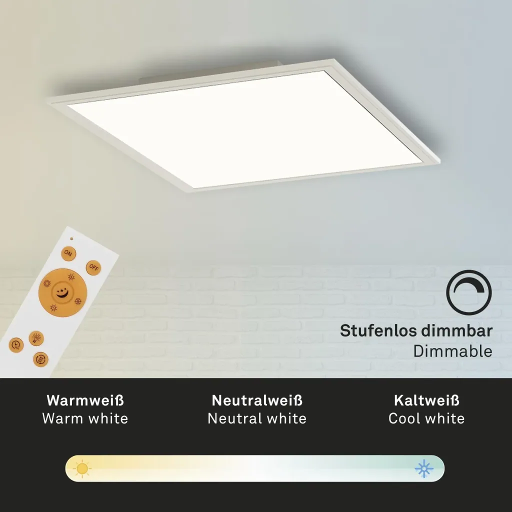 Ultra-flat LED panel, square, 29.5 cm, CCT, 18 watts, white