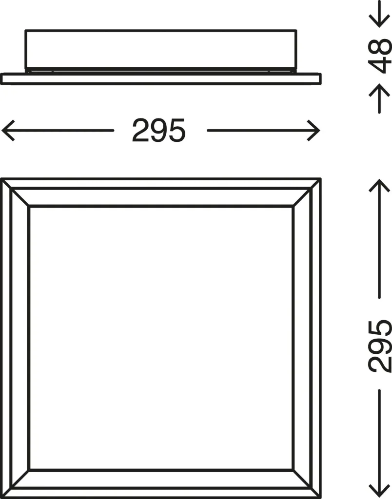 Ultra-flat LED panel, square, 29.5 cm, CCT, 18 watts, white