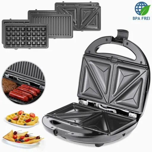 3in1 Sandwichmaker Schwarz 800W