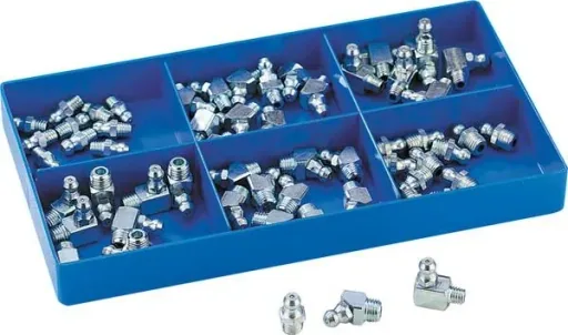 Grease nipple assortment 60-piece, in a plastic box