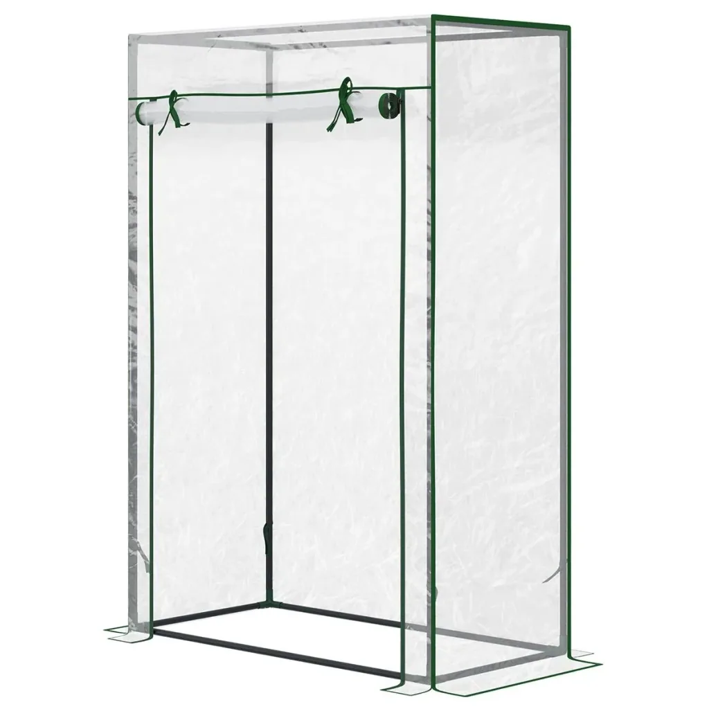 Greenhouse cold frame tomato greenhouse with roller shutter steel PE transparent 100 x 50 x 149 cm