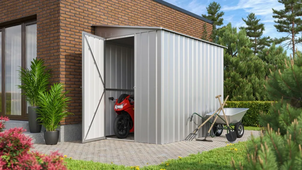 Tool shed wall decoration Lean To 58, silver metallic