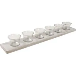 Tealight holder 6 glasses - 50x8x6 cm