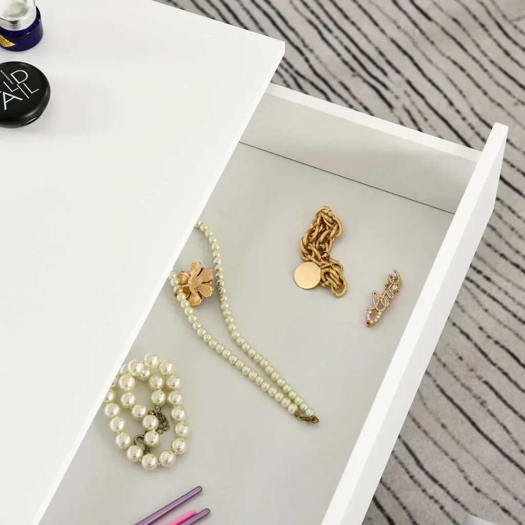 Dressing table with stool and LED lighting