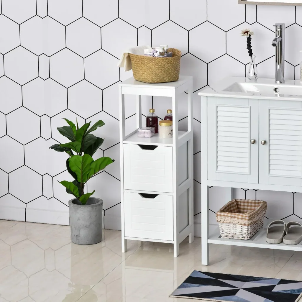 Cabinet with 2 drawers and 1 open shelf