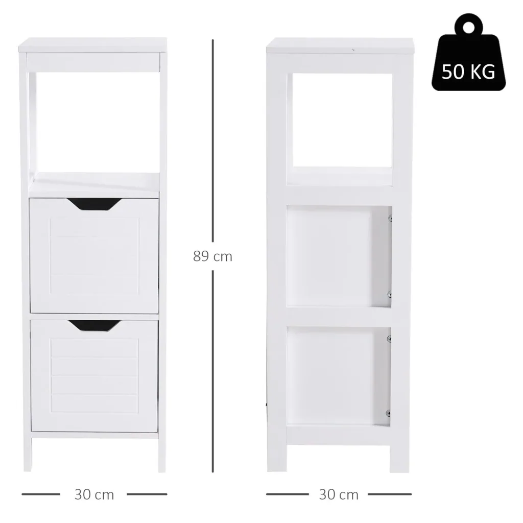 Cabinet with 2 drawers and 1 open shelf