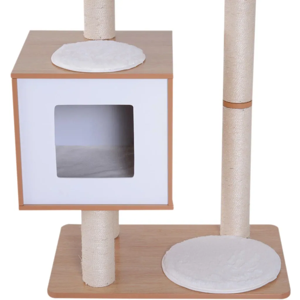 Scratching post cat toy climbing tree sisal upholstery lying area ball natural 60 x 40 x 120 cm