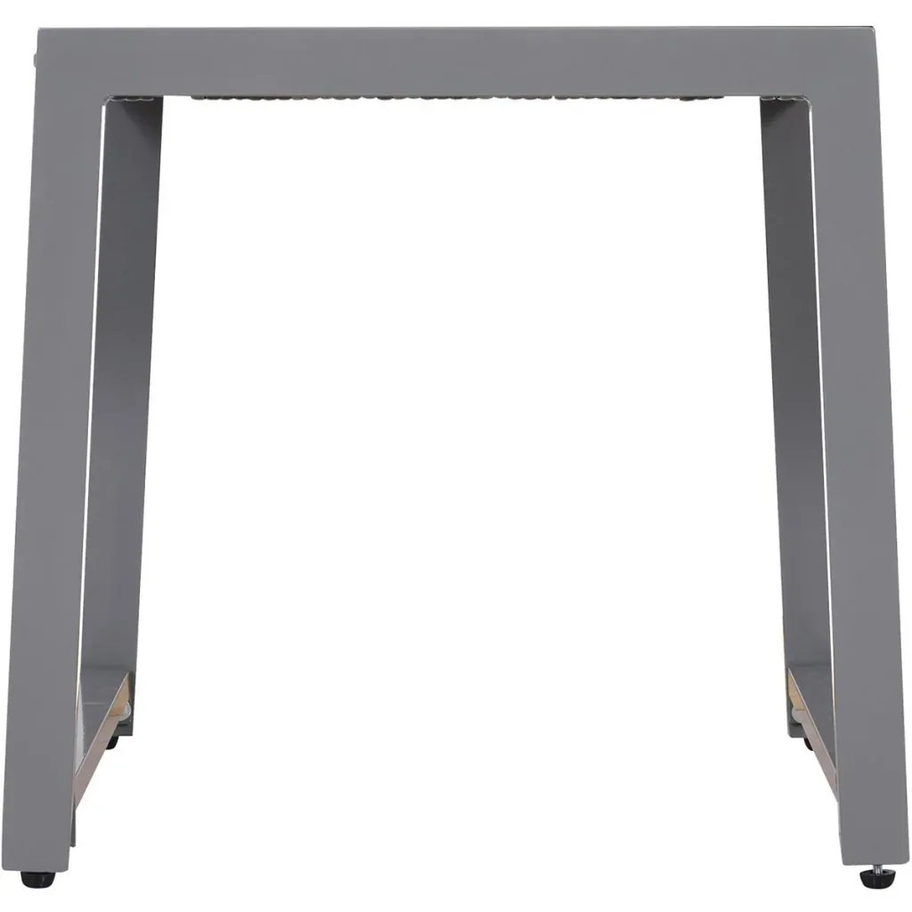 Polyrattan garden table with grey tempered glass