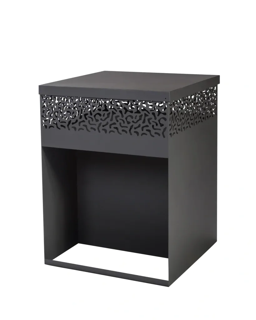 Grill CUBE 1000 black with grill grate Ø38, swivel arm and metal cover