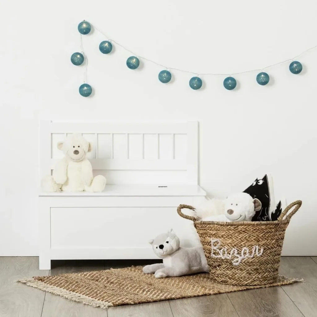 Children's bench with storage space - white - 64x74x34 cm