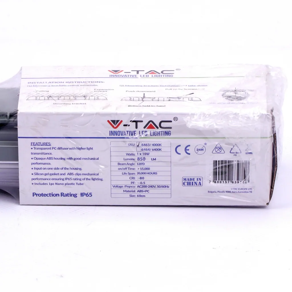 LED fluorescent lamp 60cm - 10W - 4000K - 850 lumens - IP65