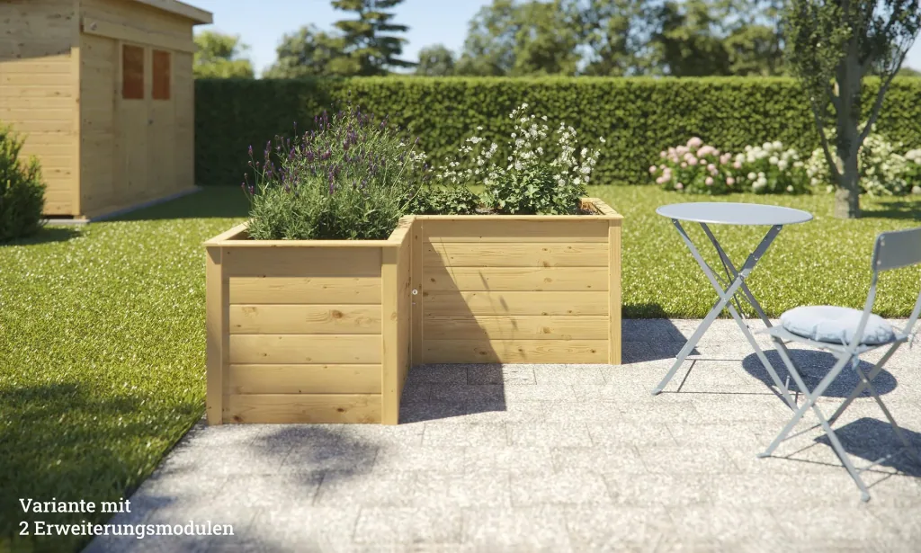 Additional set for raised bed modular, wall thickness 21 mm, natural, 67 cm