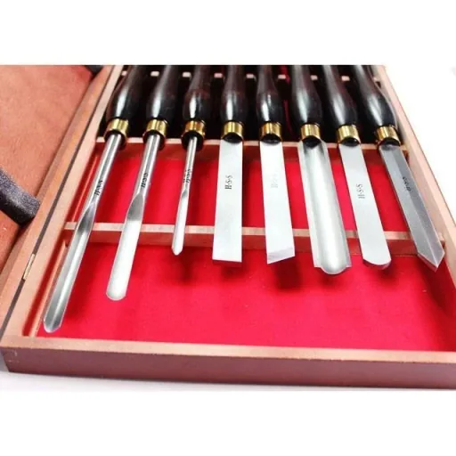 Professional turning tool set - 8 pieces - including case