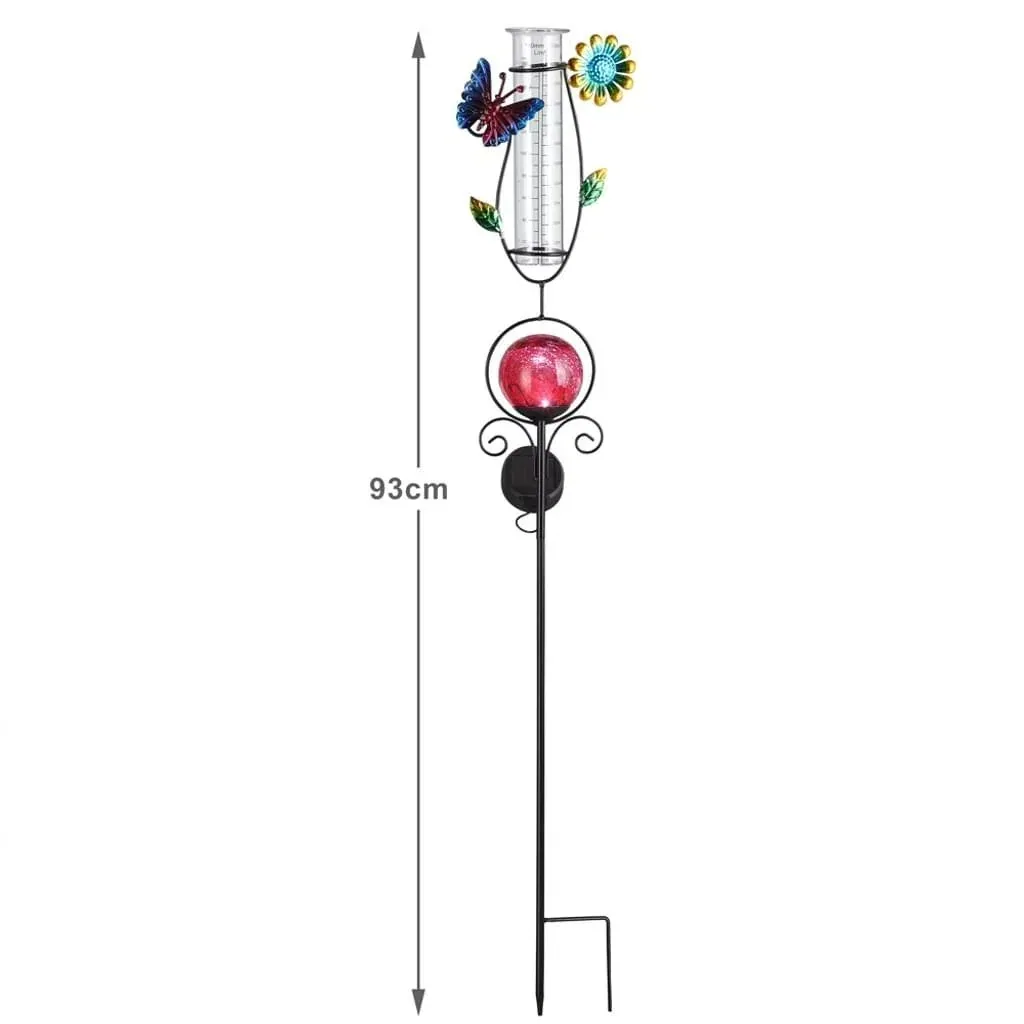 Solar energy lighting with rain gauge red