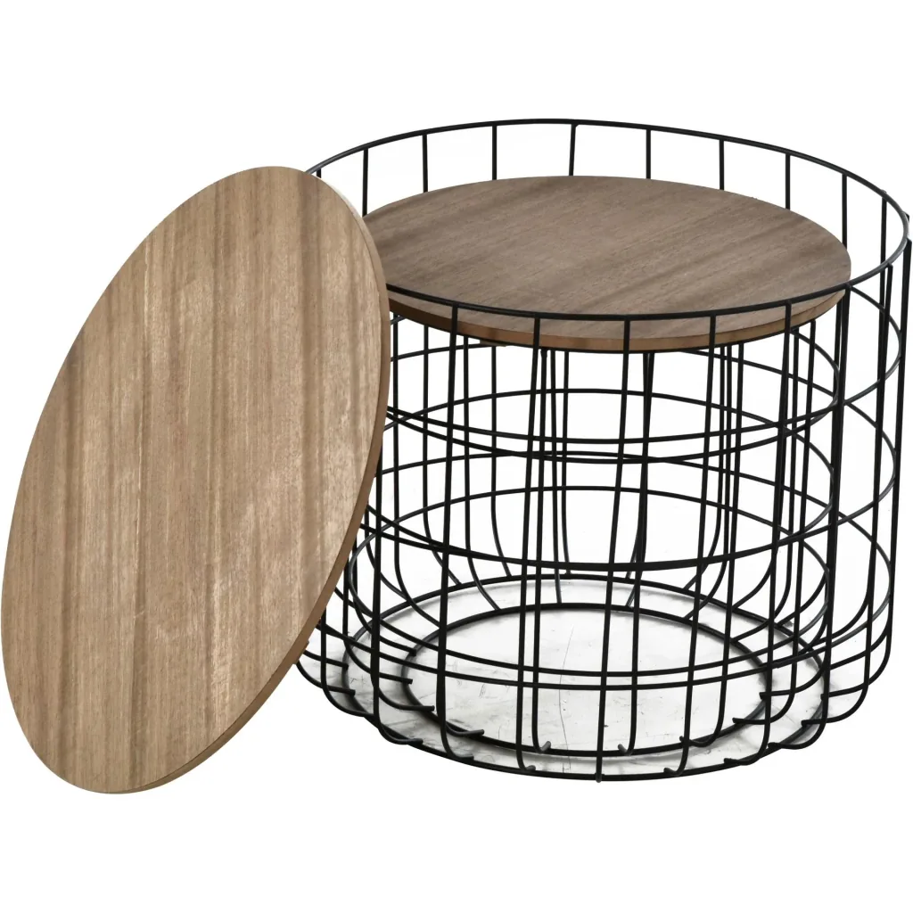 Side table 2-piece, black and brown