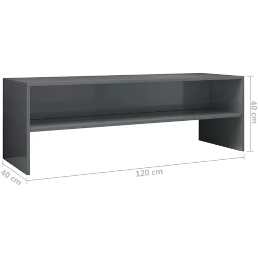TV cabinet 120x40x40 cm chipboard high-gloss grey
