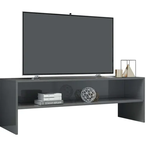 TV cabinet 120x40x40 cm chipboard high-gloss grey