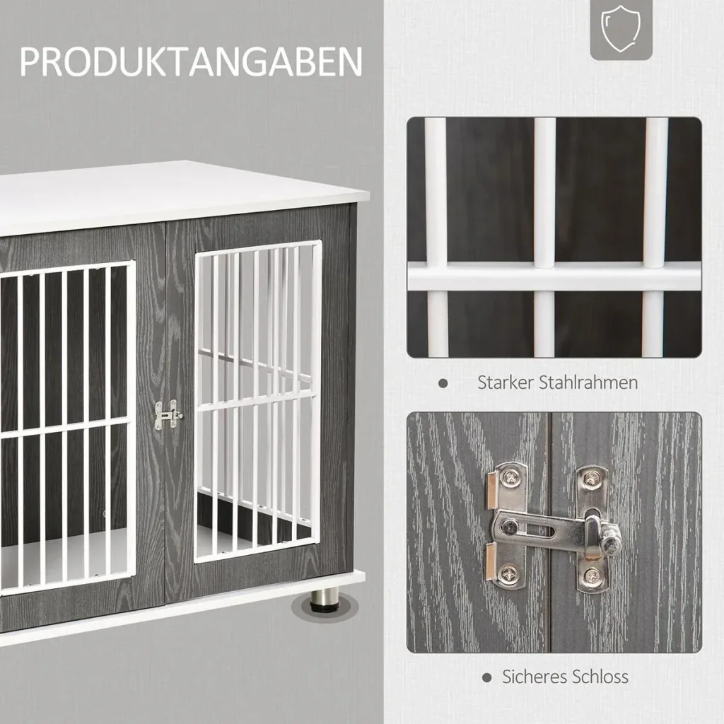 Wooden dog cage with table surface cabinet cushion raised design dog box dog house dog crates for medium k