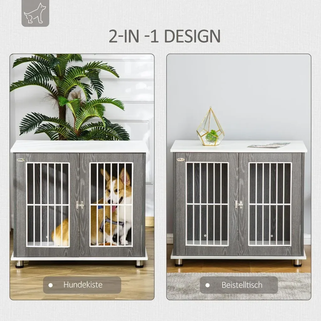 Wooden dog cage with table surface cabinet cushion raised design dog box dog house dog crates for medium k