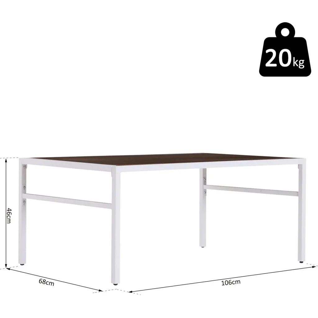 Vintage coffee table, side table, living room table, sofa table, metal frame, grained, 106 x 68 x 46 cm