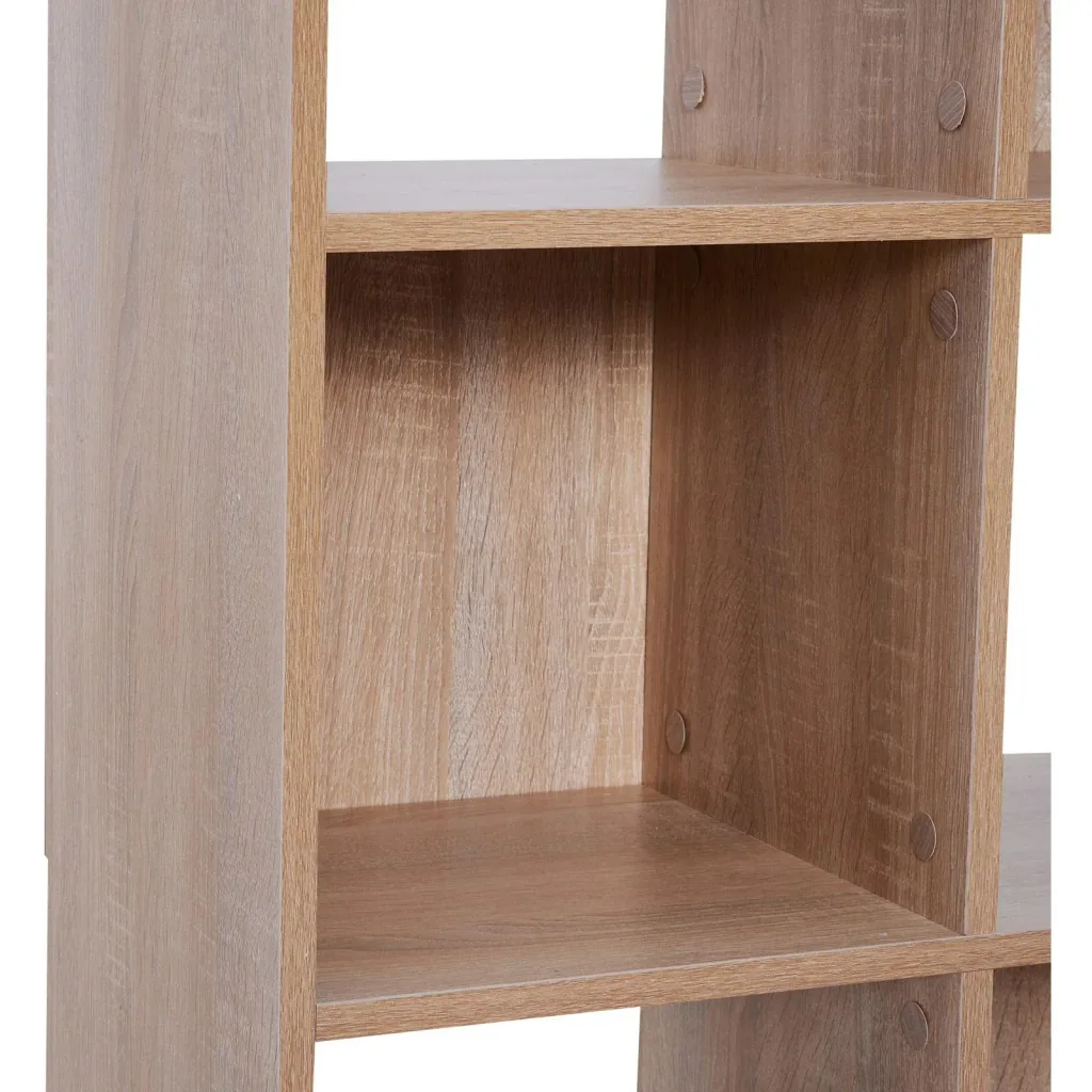 8 compartments bookcase wall shelf standing shelf room divider wood natural 61.5 x 29.5 x 122.5 cm