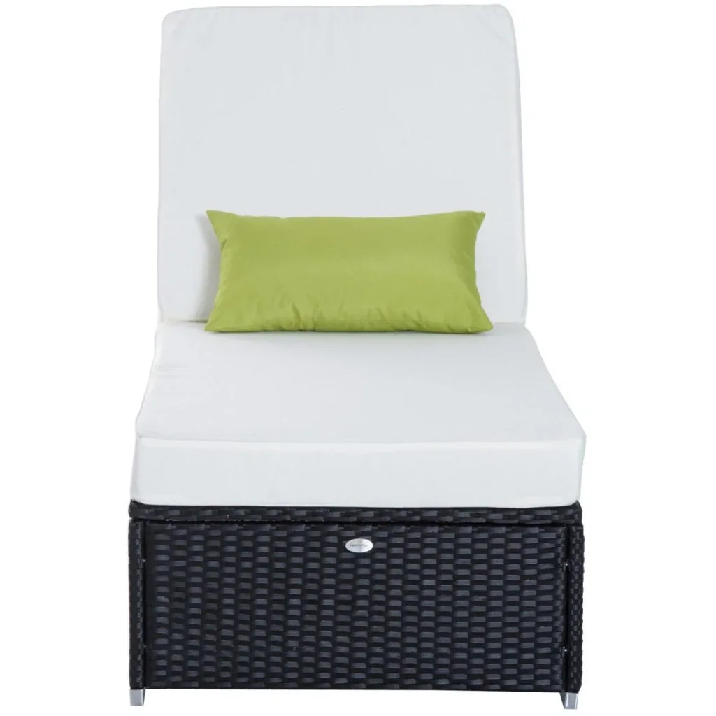 Rattan lounger with adjustable backrest