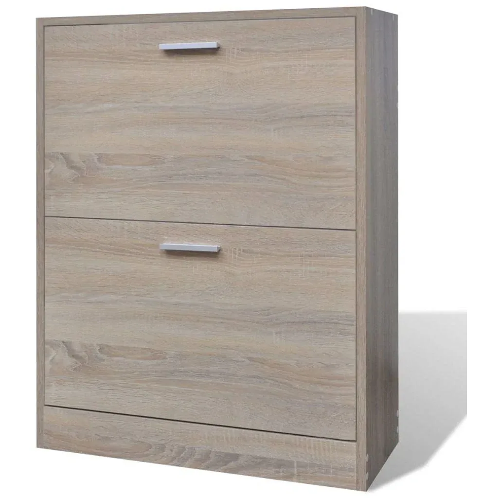 Shoe cabinet with 2 shelves in oak look