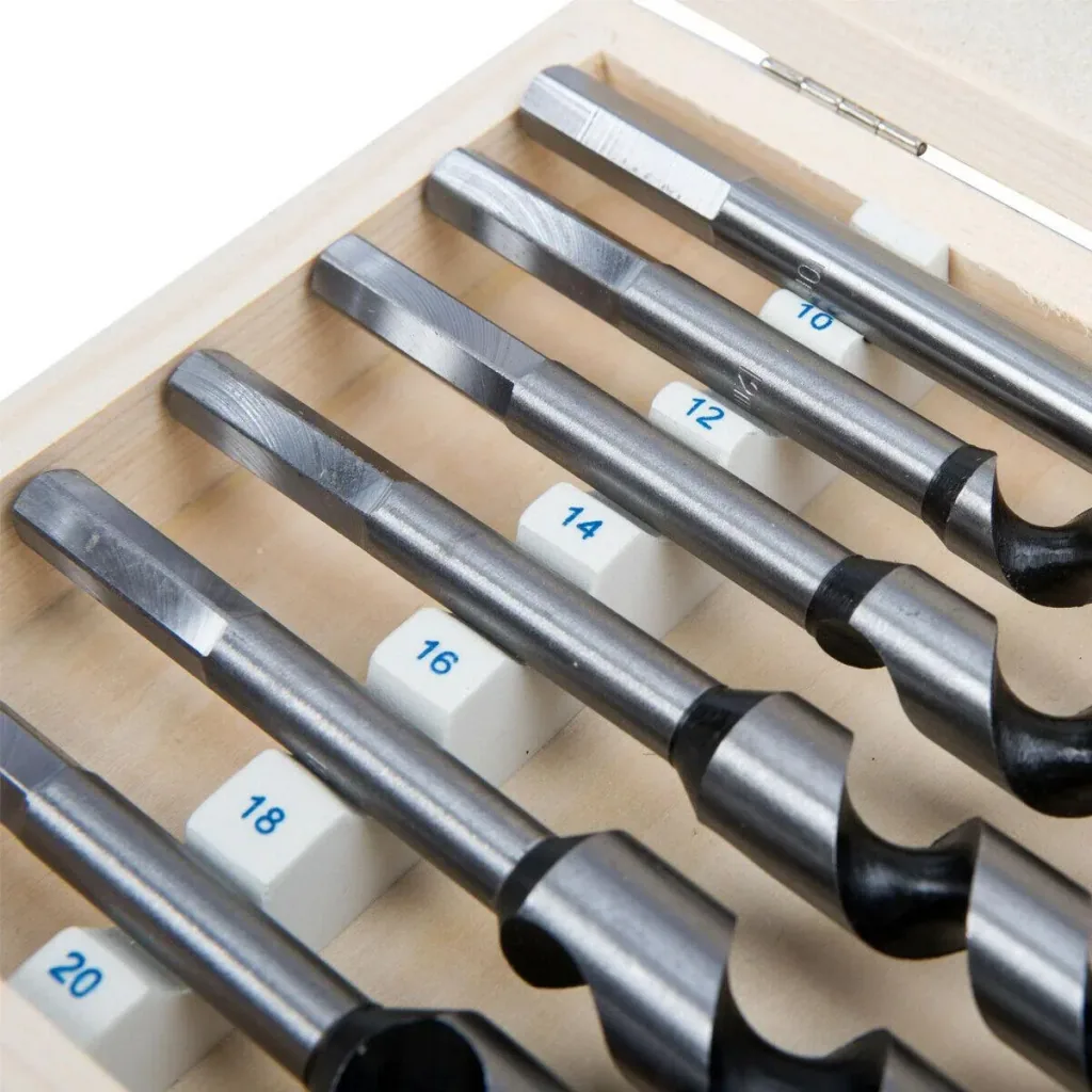 Tool drill bit set - spiral - 8 pieces - 12, 20, 32 mm