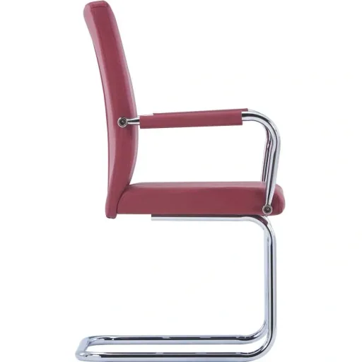 Dining room chairs 2-seater faux leather red