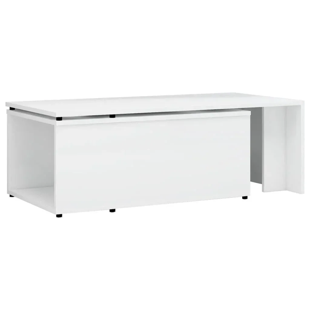 Coffee table 150x50x35 cm chipboard high-gloss white