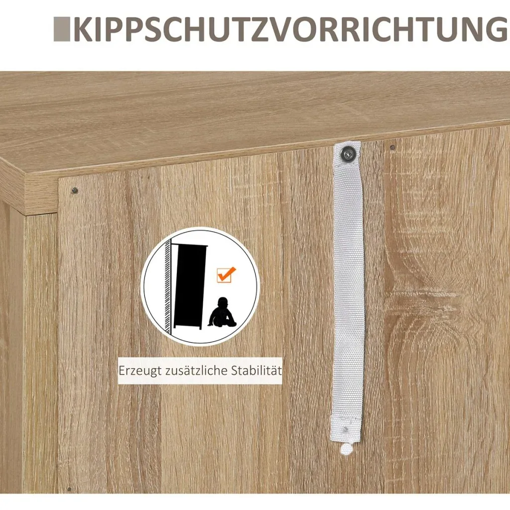 Bedside table with drawers natural