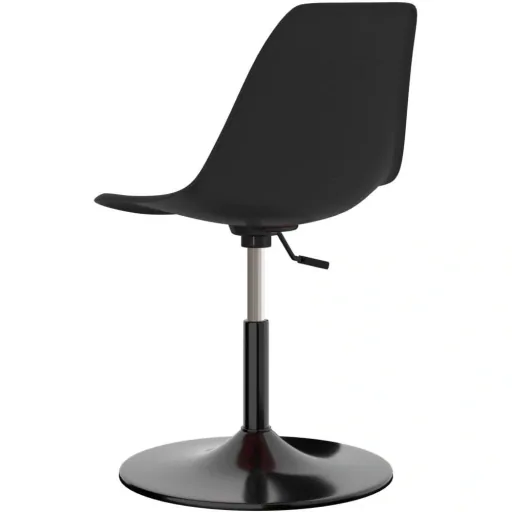 Dining room chairs, swivel, 2-piece, black PP