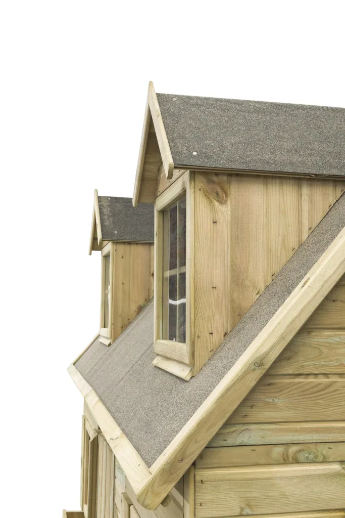 Luxury Milan wooden playhouse with plexiglass windows 2480 mm x 1610 mm x 2510 mm