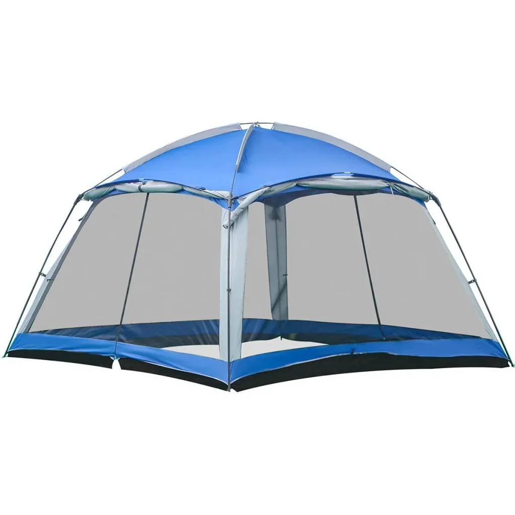 Camping tent for 8 people - including carrying bag - blue - 3.6 x 3.6 x 2 m